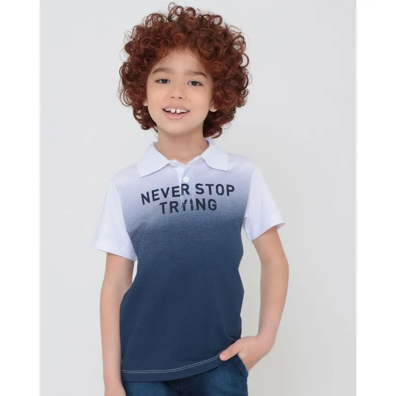 Polo Infantil Estampada Branca 6