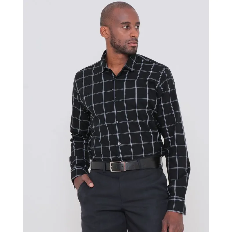 Camisa Masculina Quadriculada Preta 3