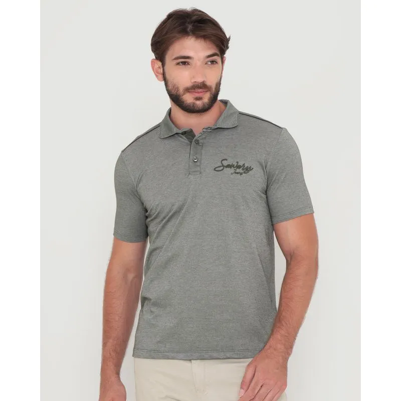 Polo Masculina Bordado Sawary Verde P