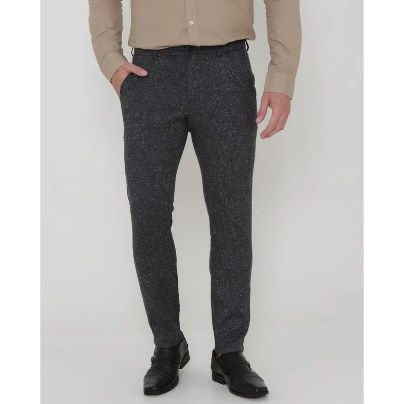 Calça Masculina Slim Alfaiataria Cinza Escuro 50