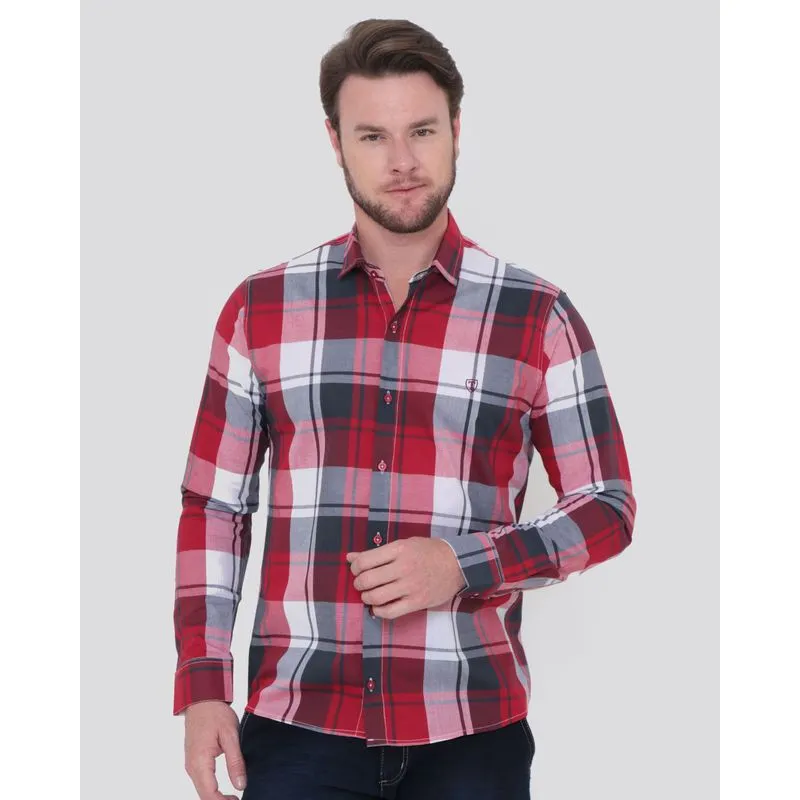 Camisa Masculina Xadrez Vermelha 3