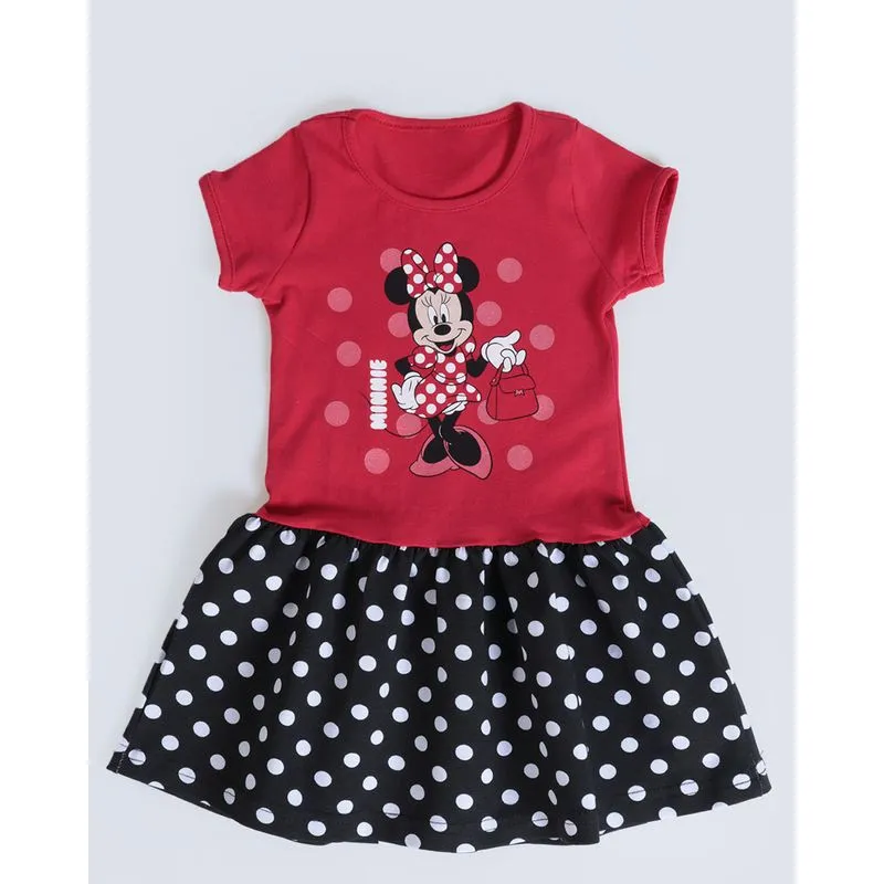 Vestido Bebê Poá Minnie Mouse Disney Vermelho 2
