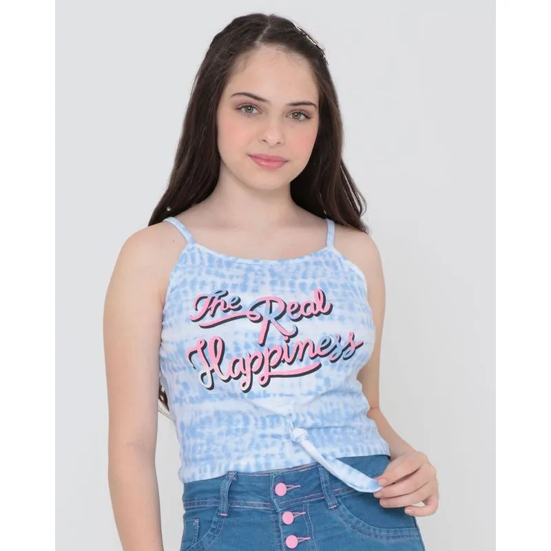 Regata Juvenil Com Nozinho Estampada Azul 16