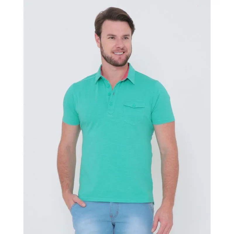 Polo Masculina Bolso Único Verde P