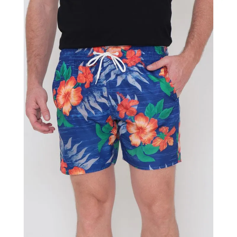 Bermuda Surf Masculina Estampa Floral Azul P