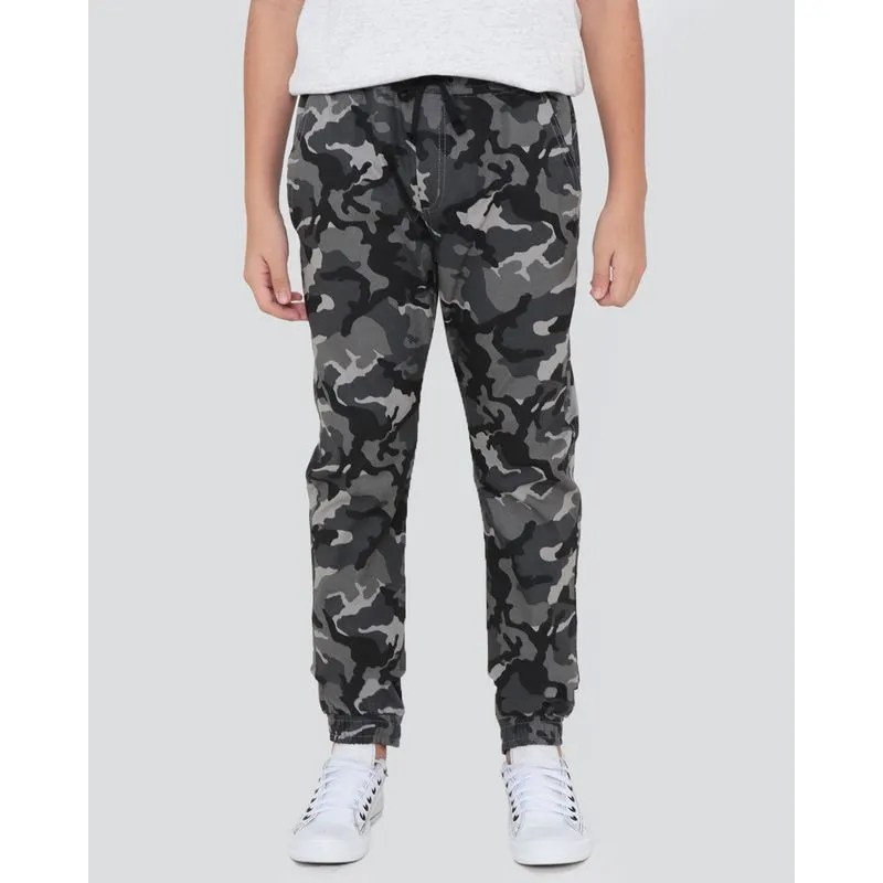 Calça Juvenil Sarja Jogger Camuflada Cinza 14