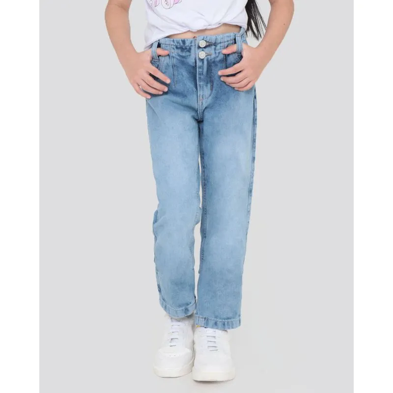 Calça Jeans Infantil Paper Bag Azul 4