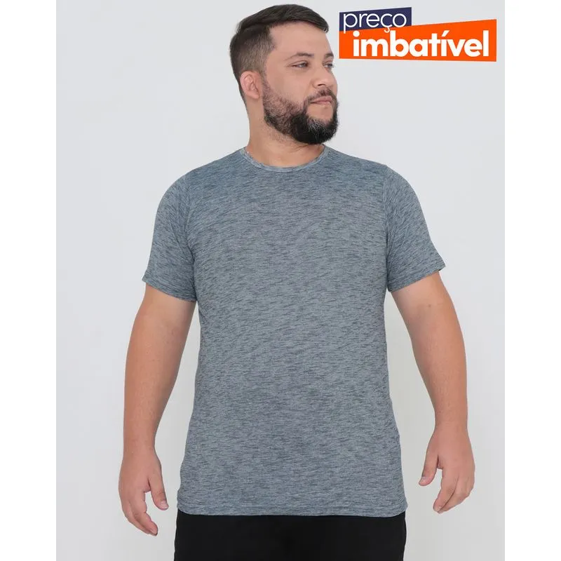 Camiseta Básica Plus Size Petróleo Mescla G2