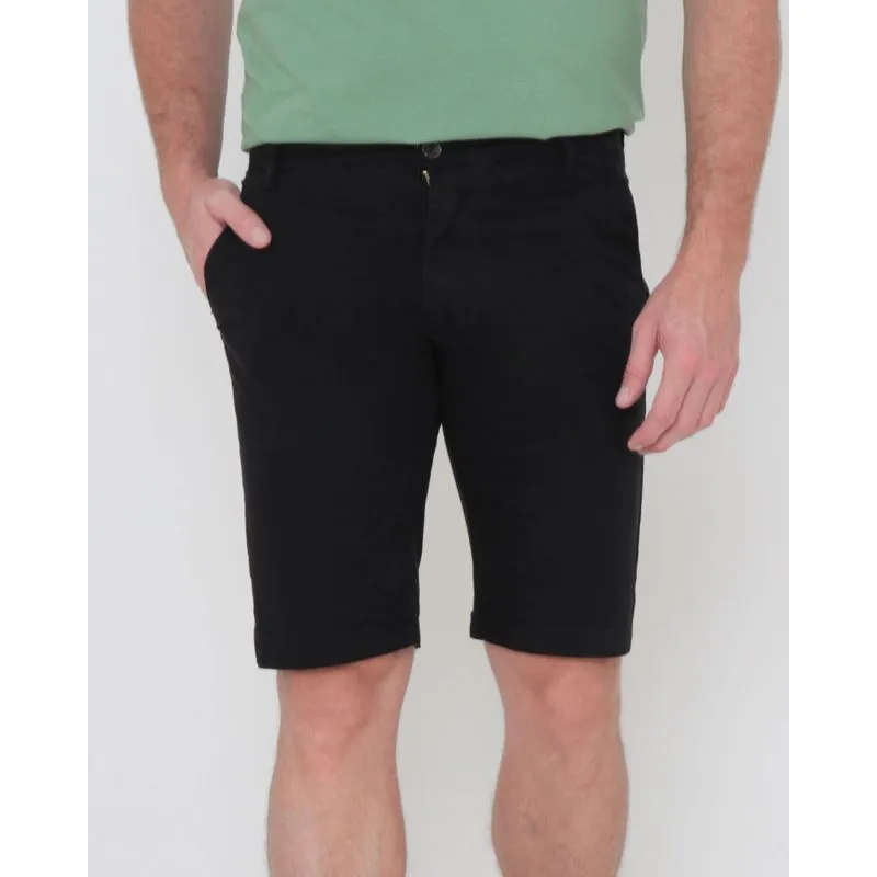Bermuda Masculina Sarja Alfaiataria Reta Preta 38