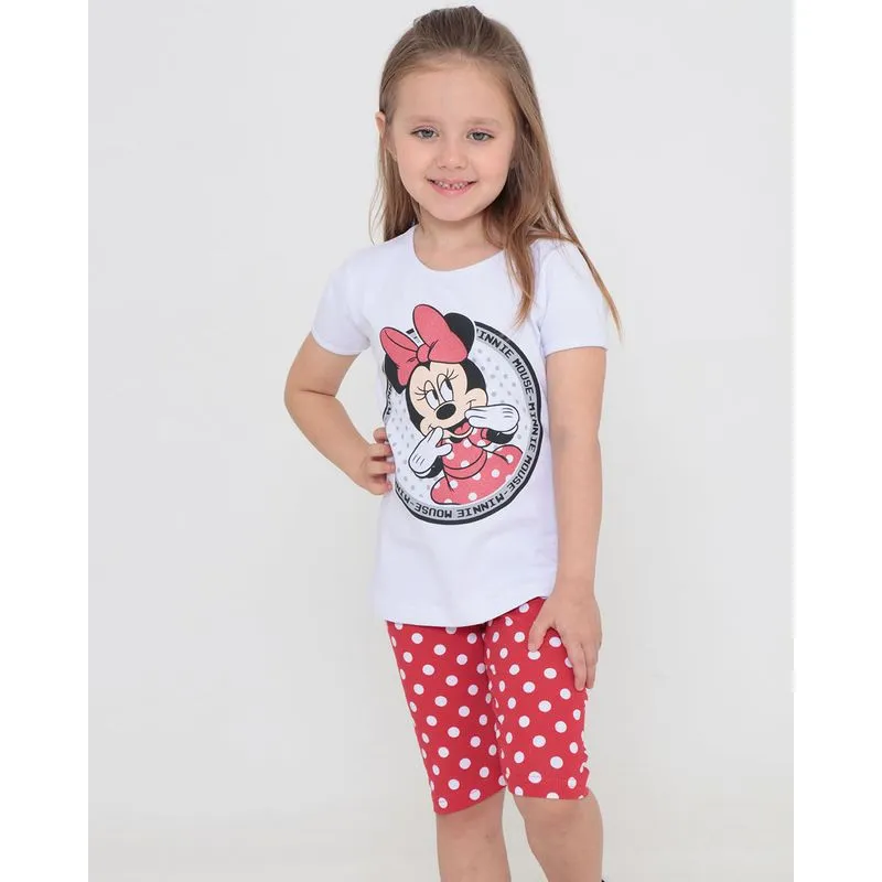 Conjunto Infantil Minnie Disney Branco 8