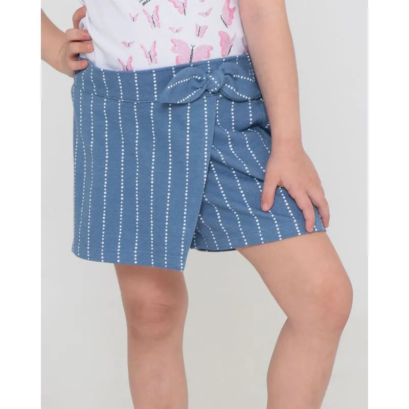 Short Saia Infantil Lacinho Bolinhas Azul 6