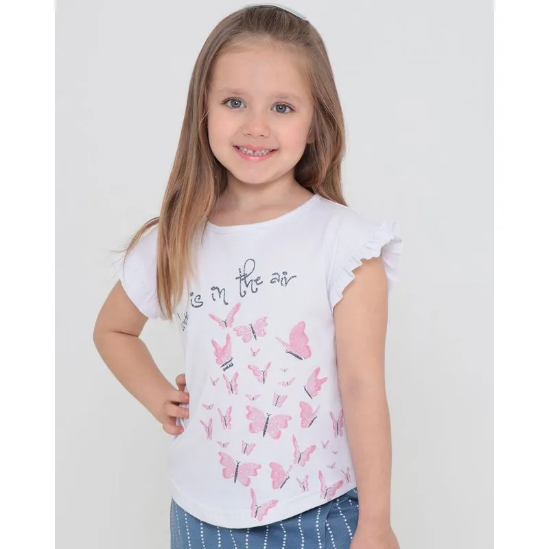 Blusa Infantil Estampa Borboletas Rosa 8
