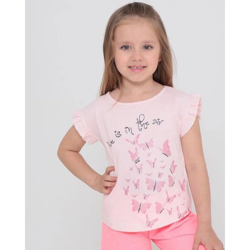 Blusa Infantil Estampa Borboletas Branca 4