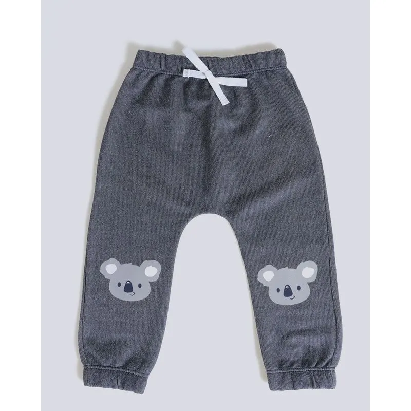 Calça Bebê Moletinho Elástico Pandas Azul P