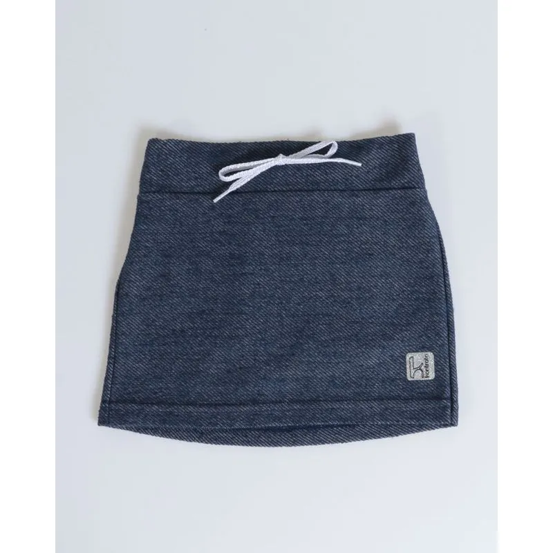 Saia Bebê Malha Jeans Azul Marinho 3