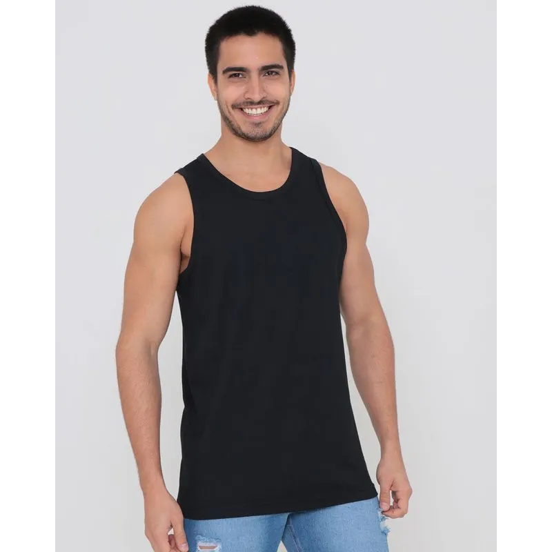 Regata Masculina Básica Preta M