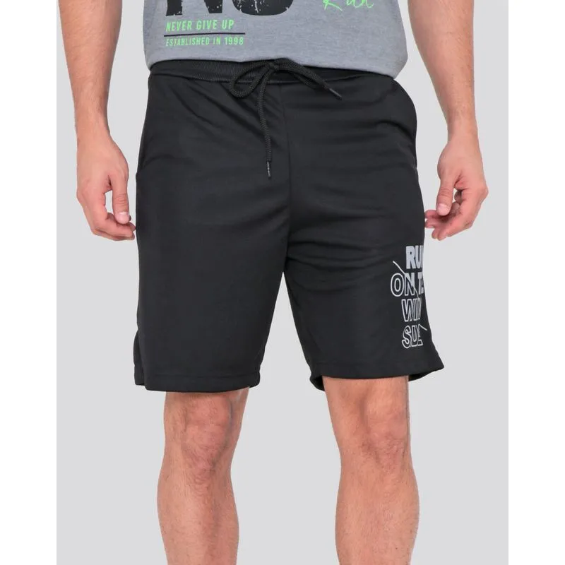 Bermuda Esportiva Masculina Estampa Frontal Preta GG