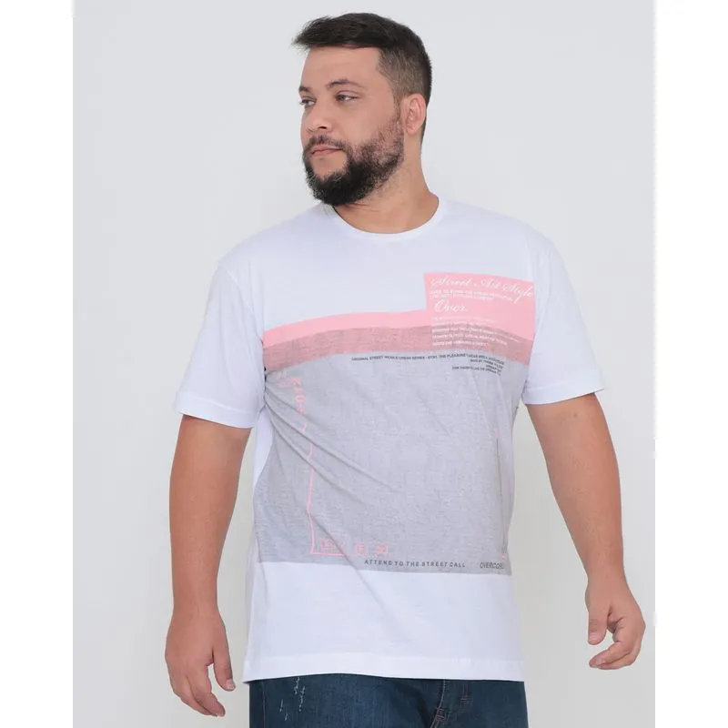 Camiseta Plus Size Estampa Street Branca G1