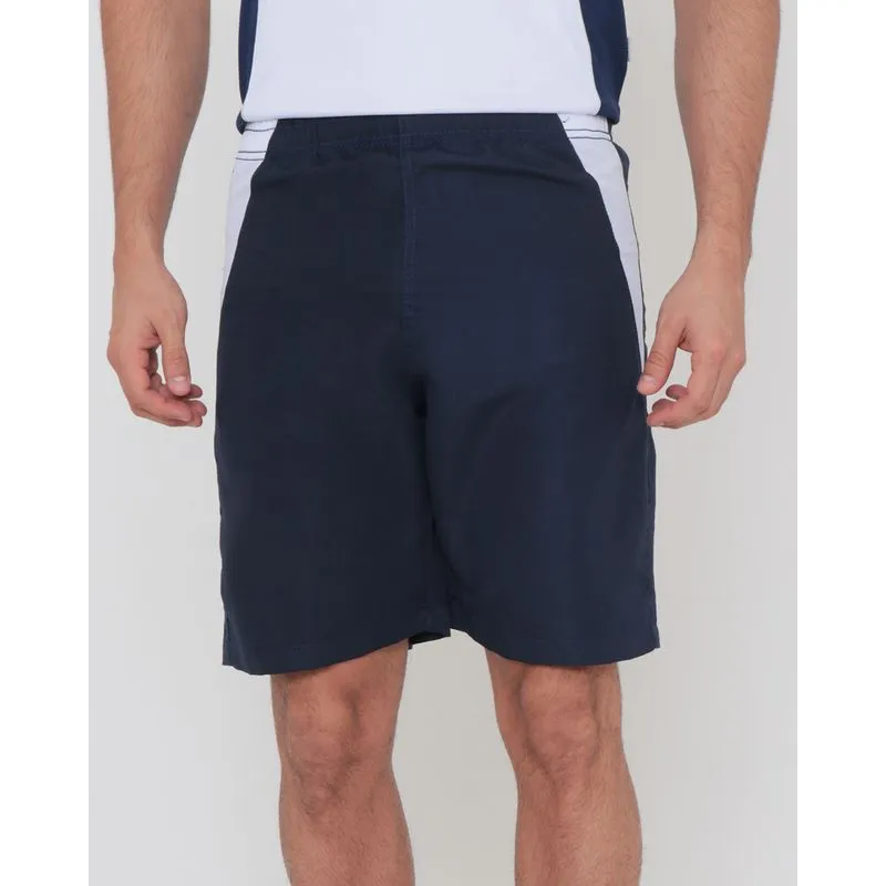 Bermuda Esportiva Masculina Recortes Azul Marinho P