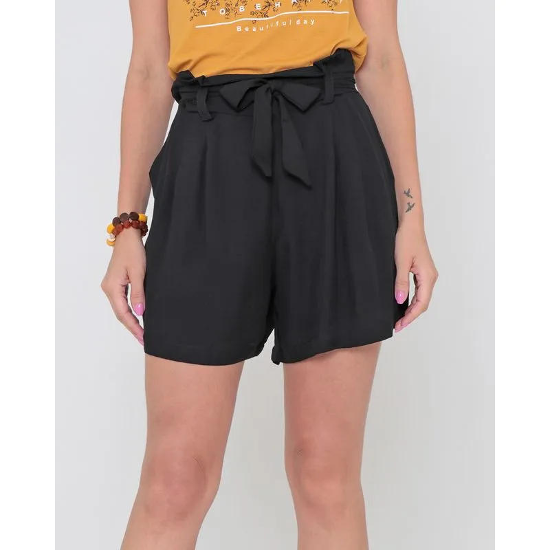 Short Feminino Clochard Com Amarração Preto G