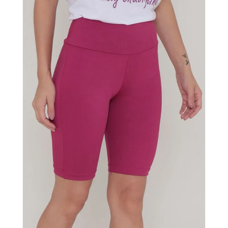 Bermuda Fitness Ciclista Básica Lisa Rosa GG