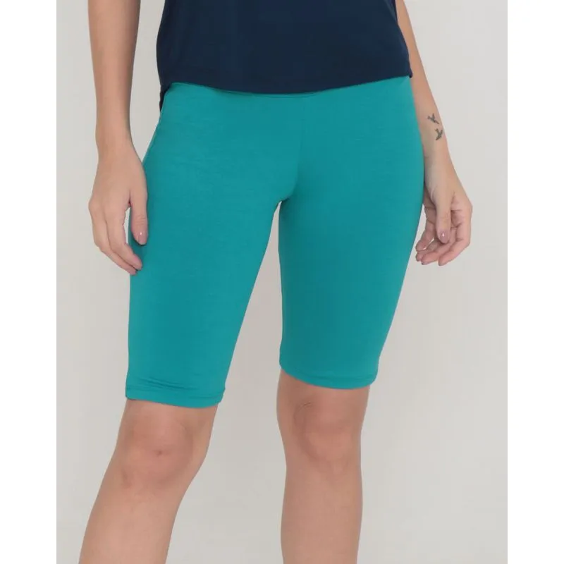 Bermuda Fitness Ciclista Básica Lisa Verde GG