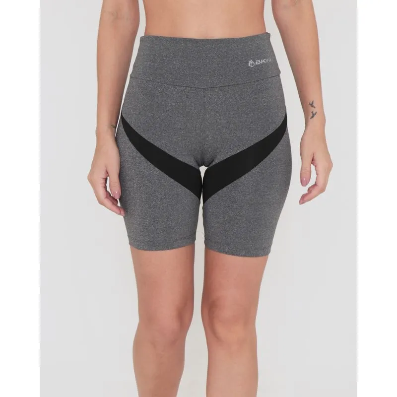 Bermuda Fitness Ciclista Recortes Cinza M
