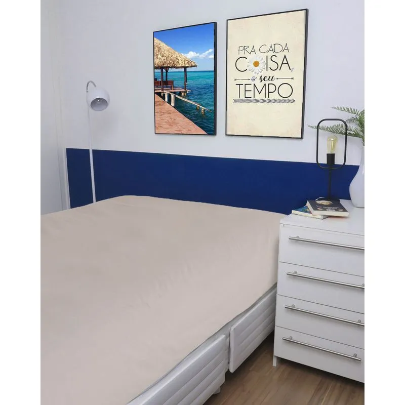 Jogo de Cama King 4 Peças Andreza Percal 180 Fios Bege UN