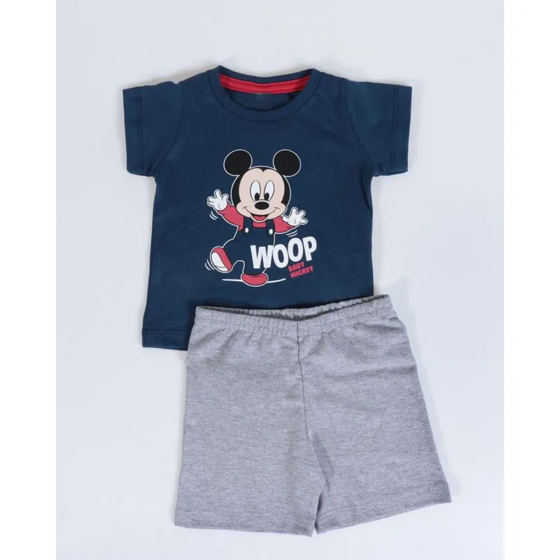 Conjunto Bebê Estampa Mickey Disney Azul Marinho G