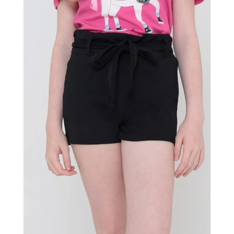 Short Moletinho Juvenil Clochard Liso Preto 14