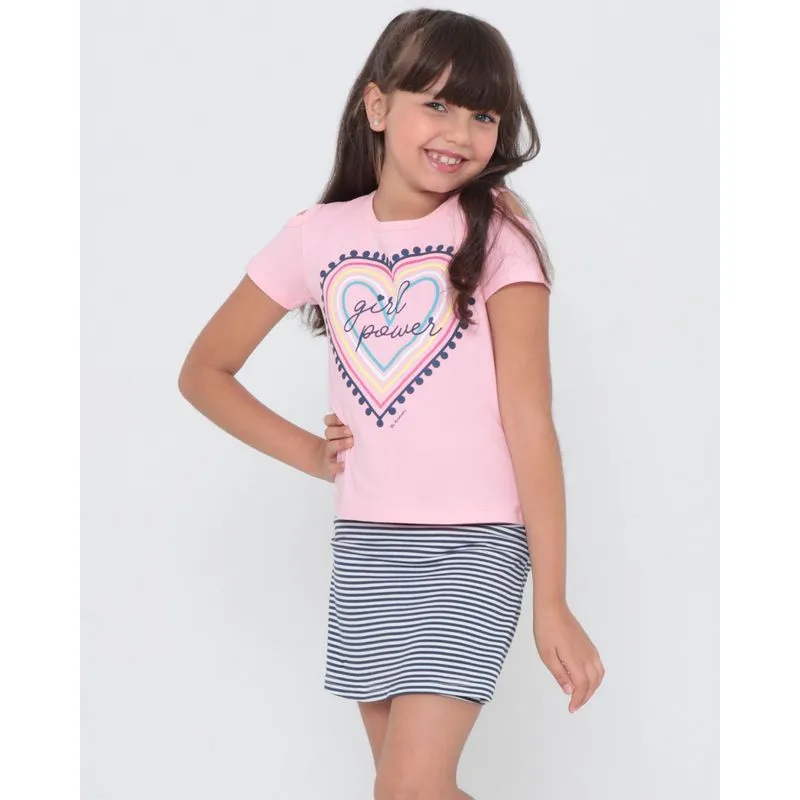 Conjunto Infantil Estampa Coração Rosa Claro 4