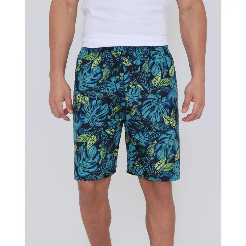Bermuda Masculina Surf Estampada Floral Azul Escuro M