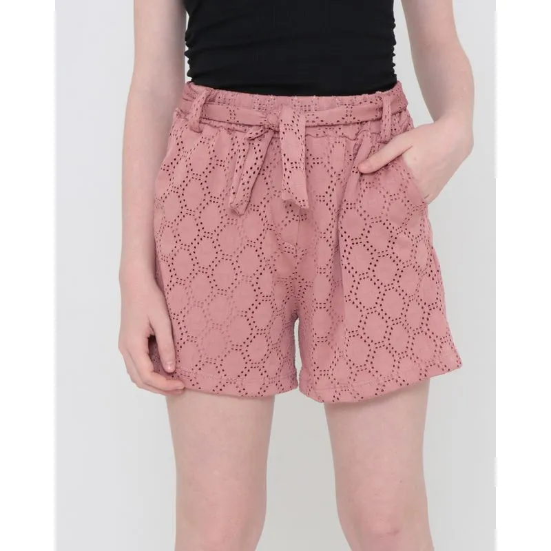 Short Juvenil Laise de Malha Rosa 16