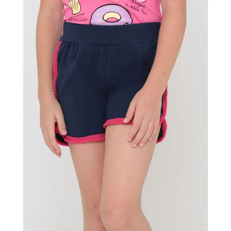 Short Infantil Pompom Azul Marinho 8