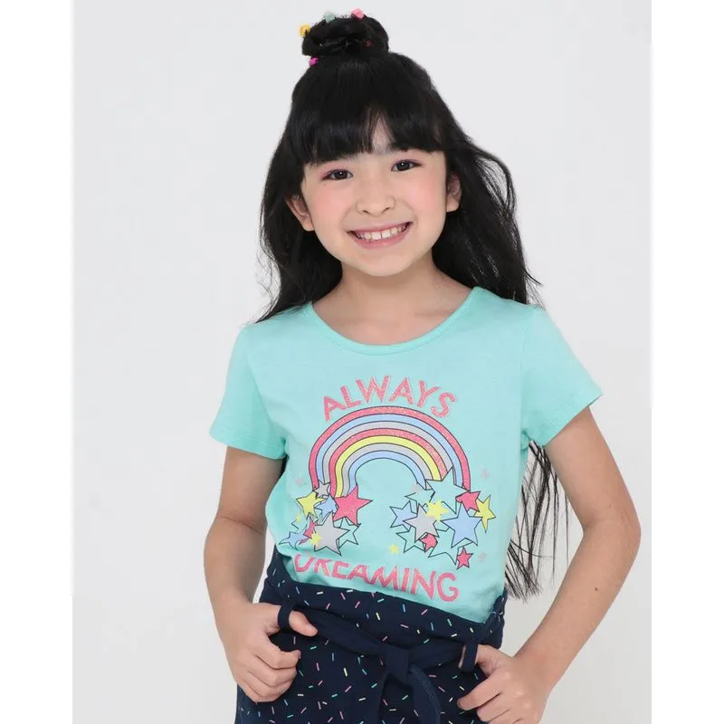 Blusa Infantil Estampa Arco Íris Verde Claro 4