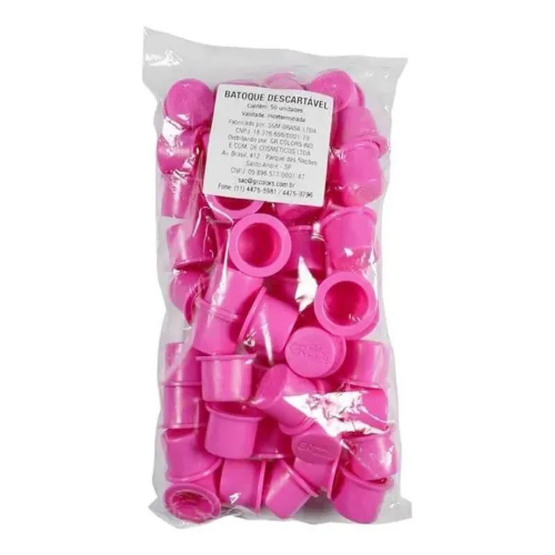 3x Batoque Descartável Micropigmentação 10mm Rosa Kit 50un