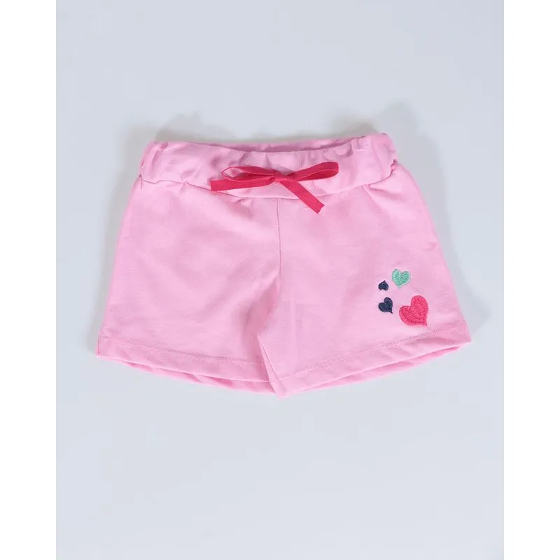 Short Bebê Estampa Bordada Rosa Claro 1