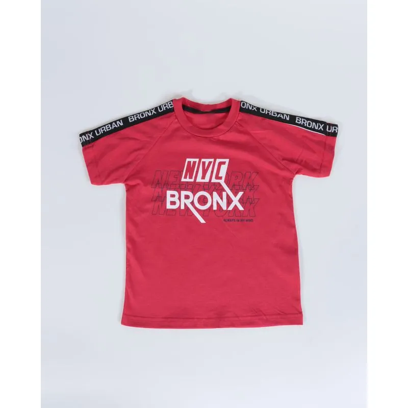 Camiseta Bebê Manga Curta Estampa Bronx Vermelha 3