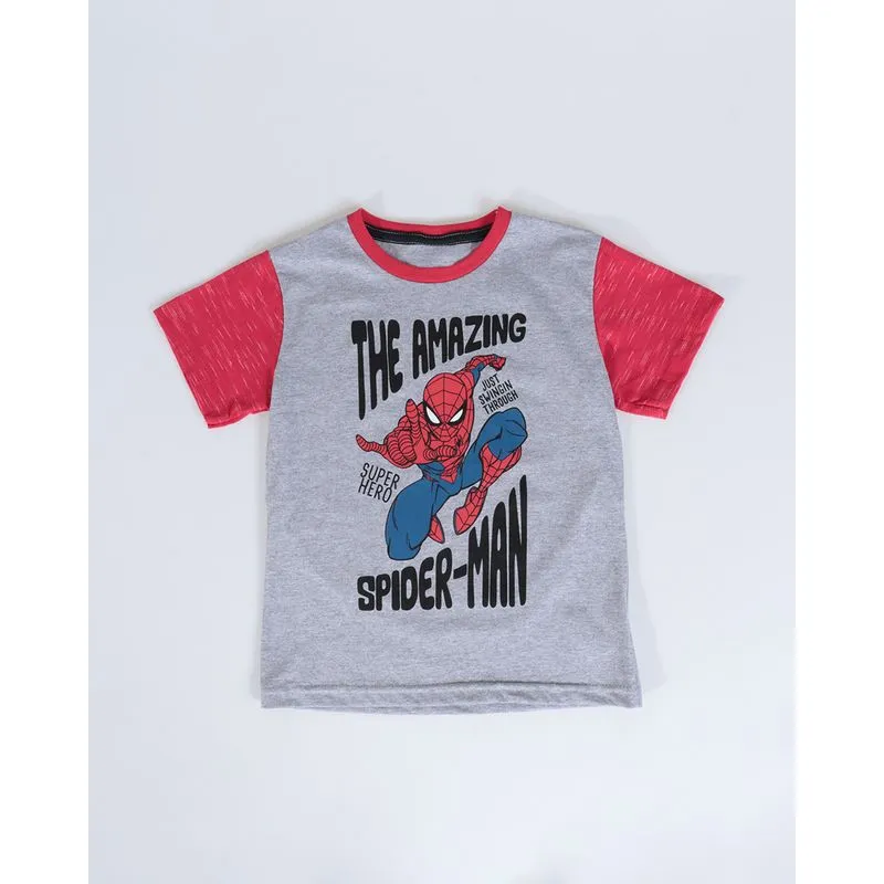 Camiseta Bebê Flamê Marvel Homem-Aranha Cinza 1
