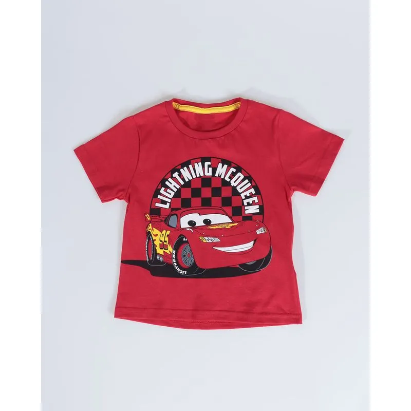 Camiseta Bebê Algodão Disney Relâmpago MCQueen Vermelha 3