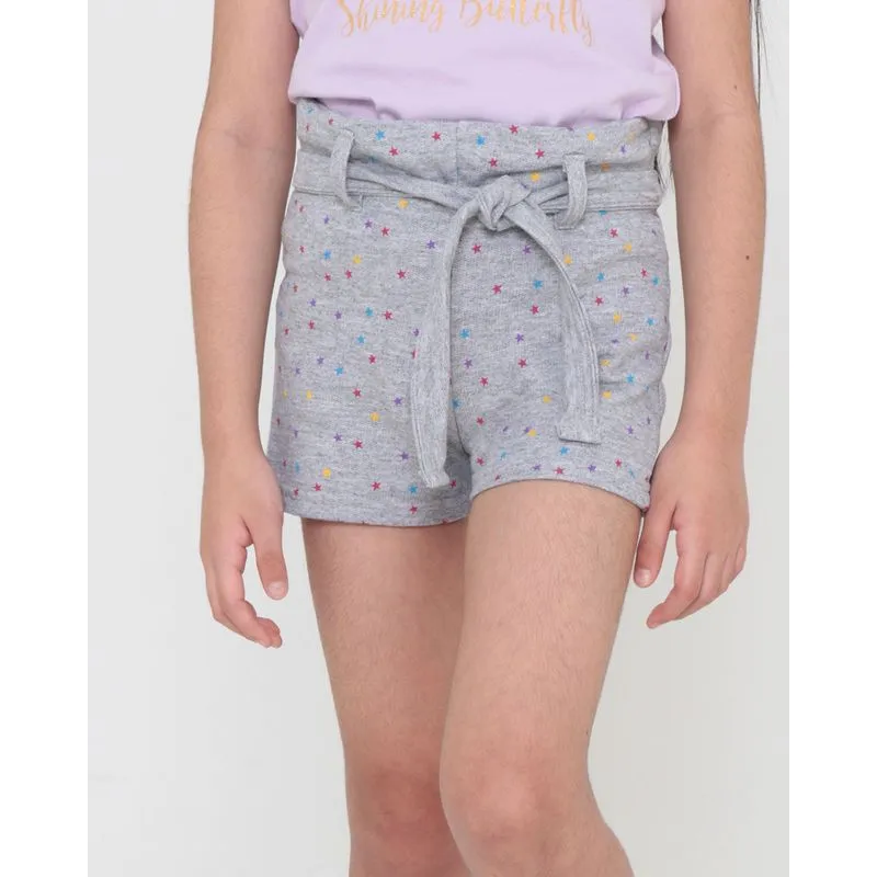 Short Infantil Moletinho Estampa Estrelas Cinza 4