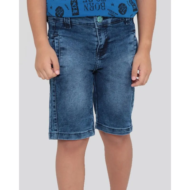 Bermuda Jeans Infantil Reta Denim Azul 6