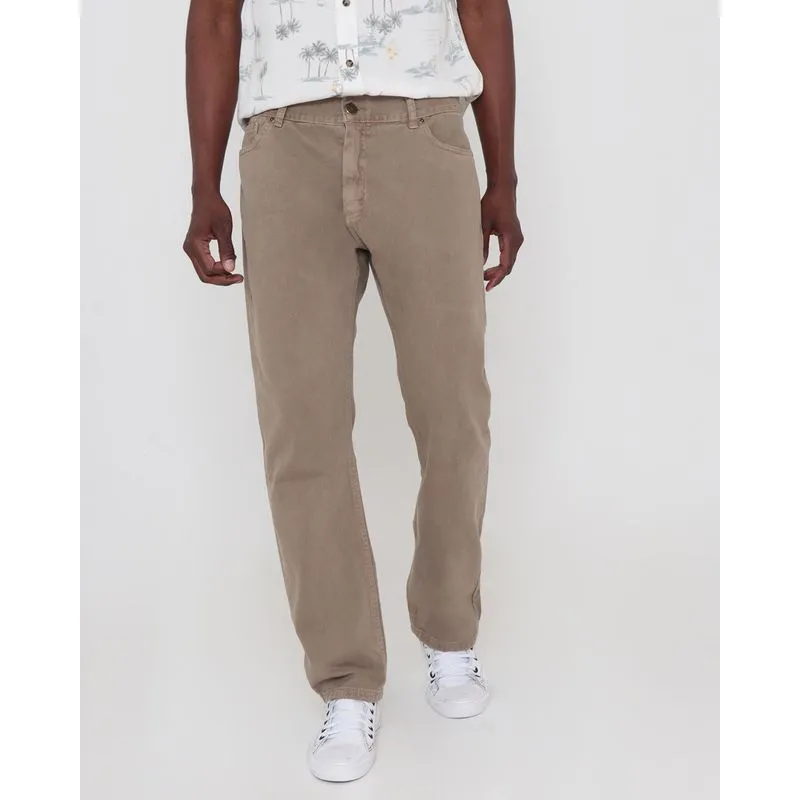 Calça Masculina Sarja Reta Bege 42