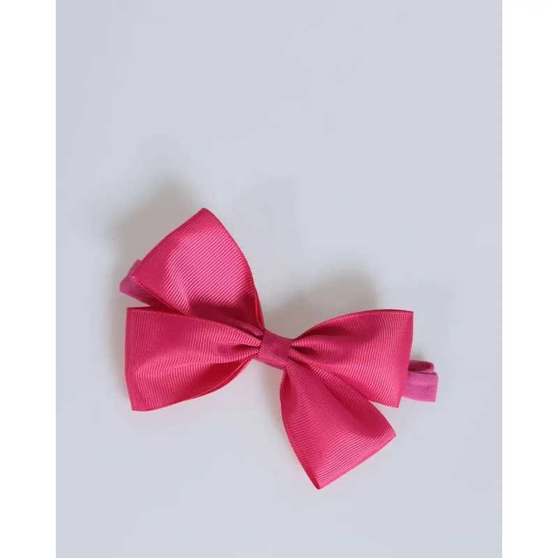 Faixa Para Bebê Laço Meia Seda Rosa Pink UN