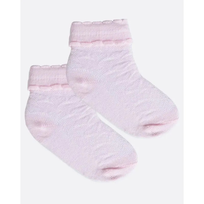 Meia Infantil Bebê Lisa Rosa Claro 16 A 19