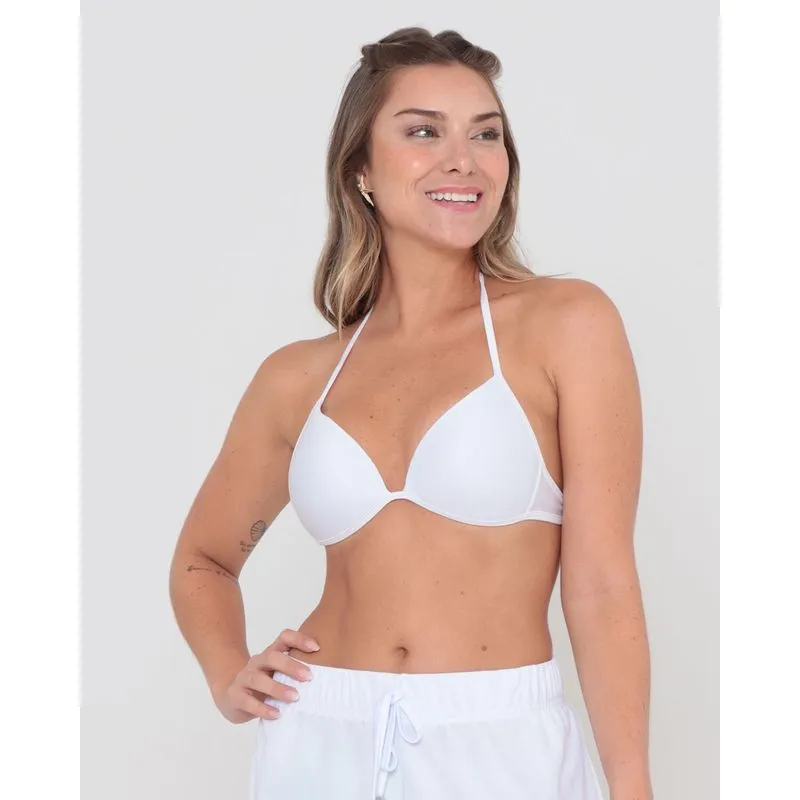 Biquíni Avulso Com Bojo Top de Amarrar Liso Branco M