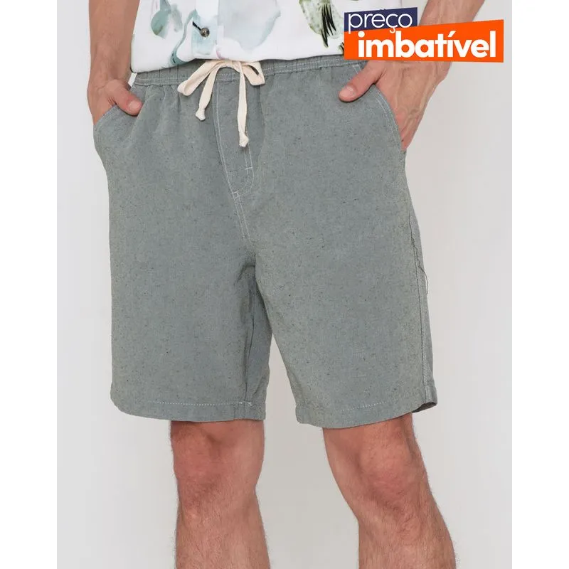 Short Masculino Sarja Botonê Verde 42