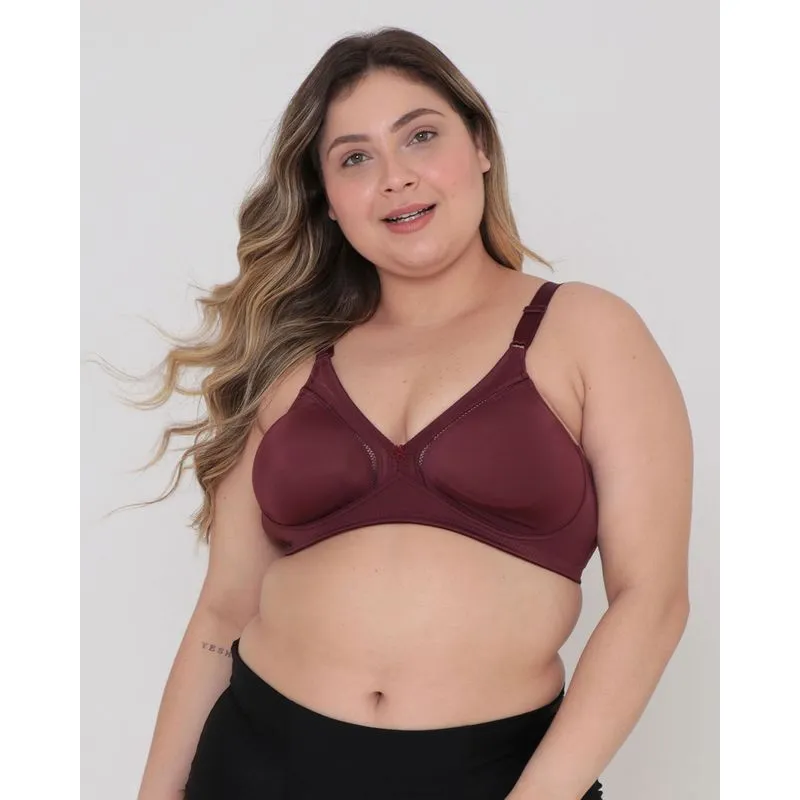 Sutiã Plus Size Feminino Triangulo DeMillus Sustentação Vinho 52