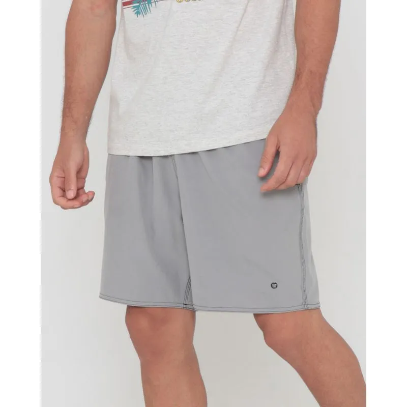Bermuda Surf Masculina Microfibra Lisa Cinza Claro G