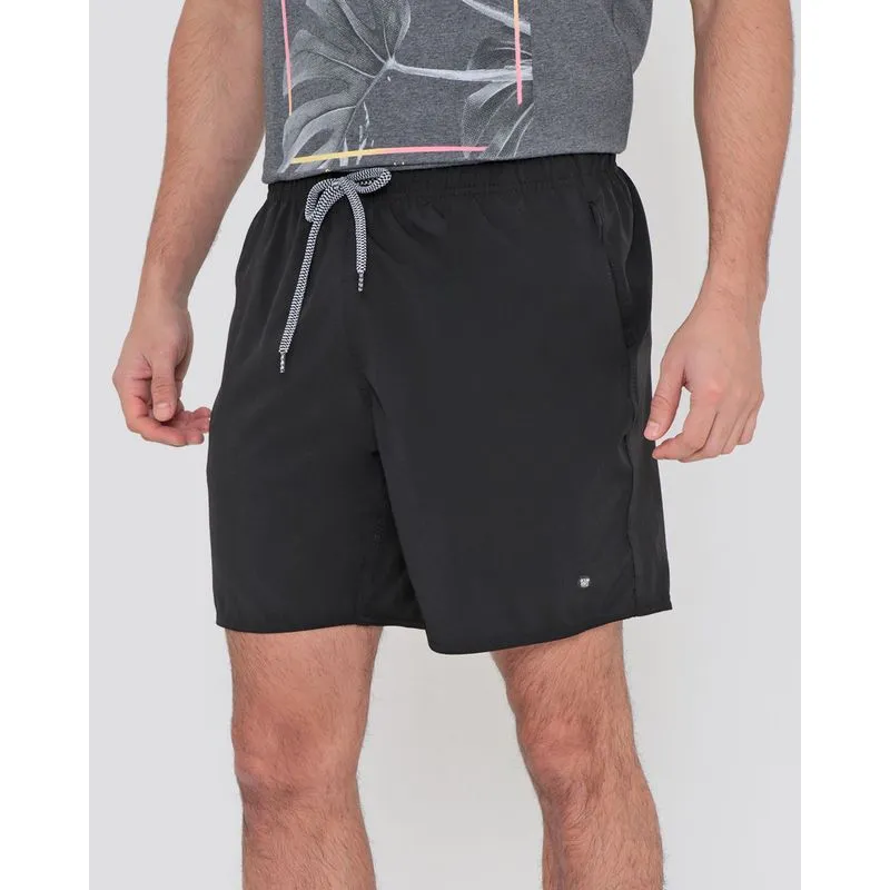 Bermuda Surf Masculina Microfibra Lisa Preta GG